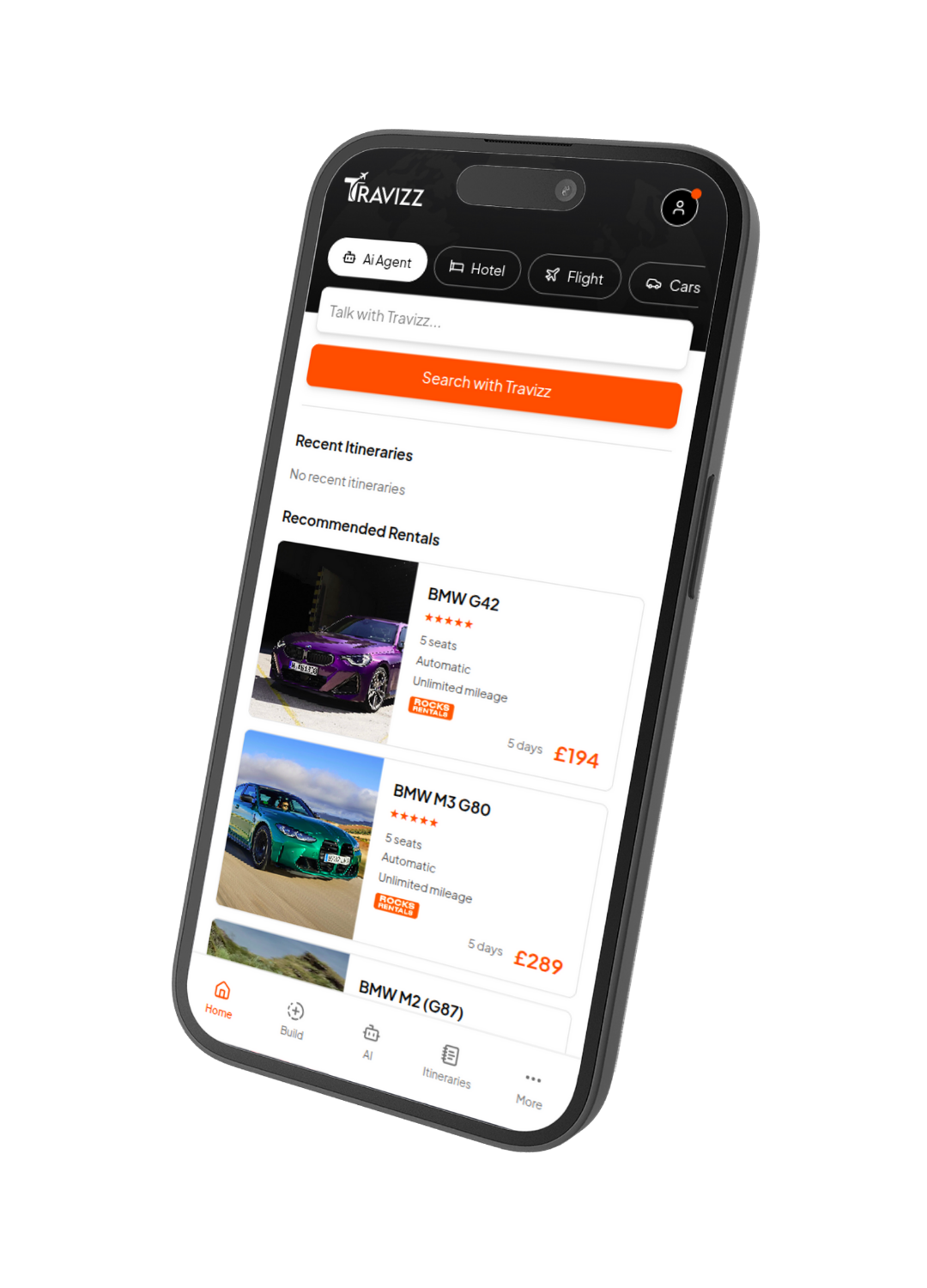 Travizz — car rental interface